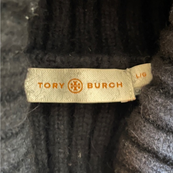 TORY BURCH Women's "Jennifer" Black Wool Blend Sweater Size L - Picture 3 of 5